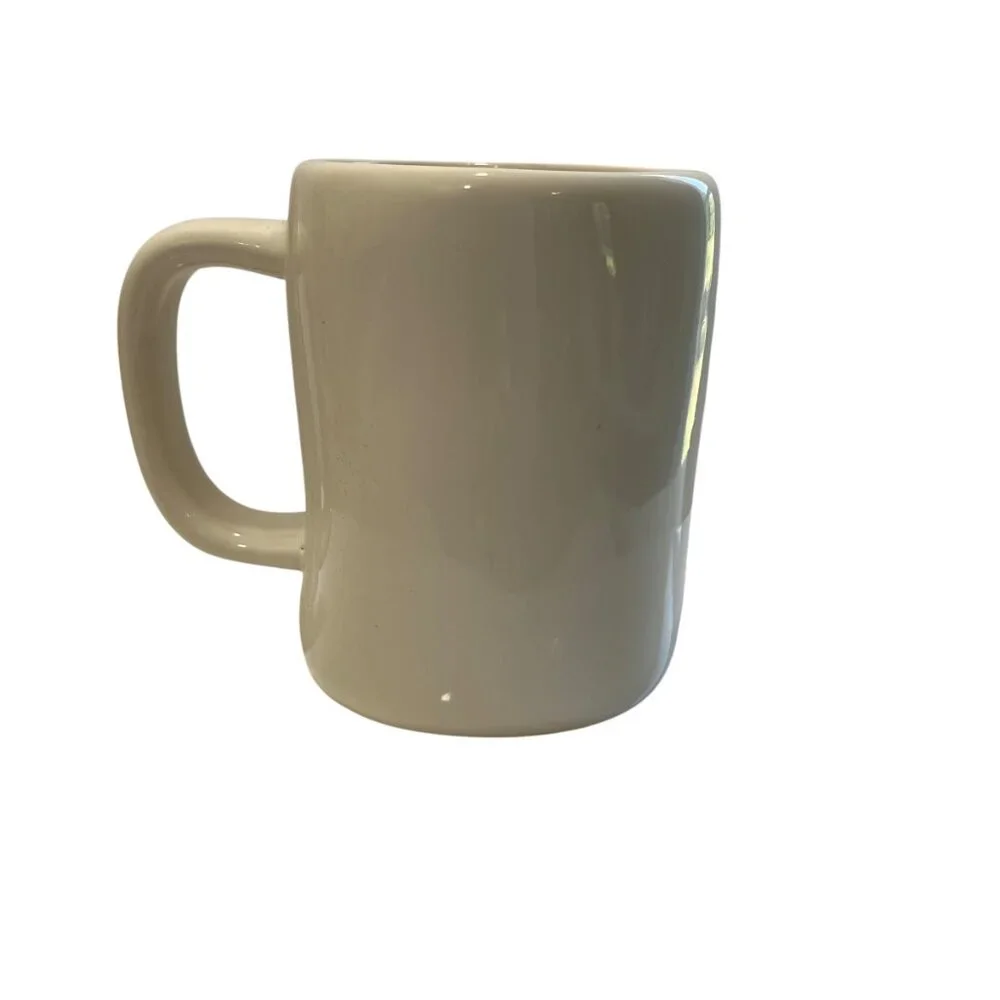 Rae‎ Dunn Collectible JITTER BUG Ceramic Coffee Mug White Farmhouse Tea New